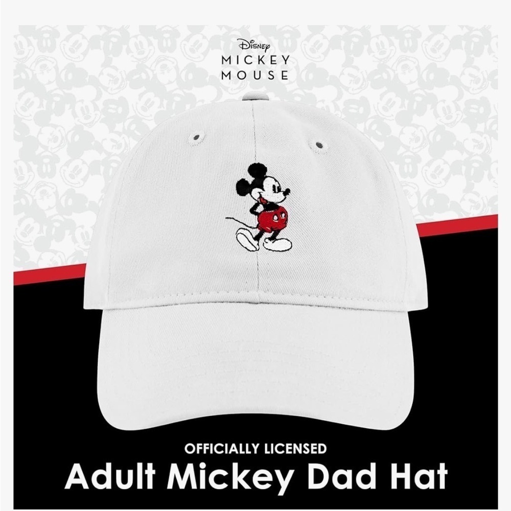 Concept One Disney Mickey Mouse Embroidered Cotton Adjustable Hat Curved Brim